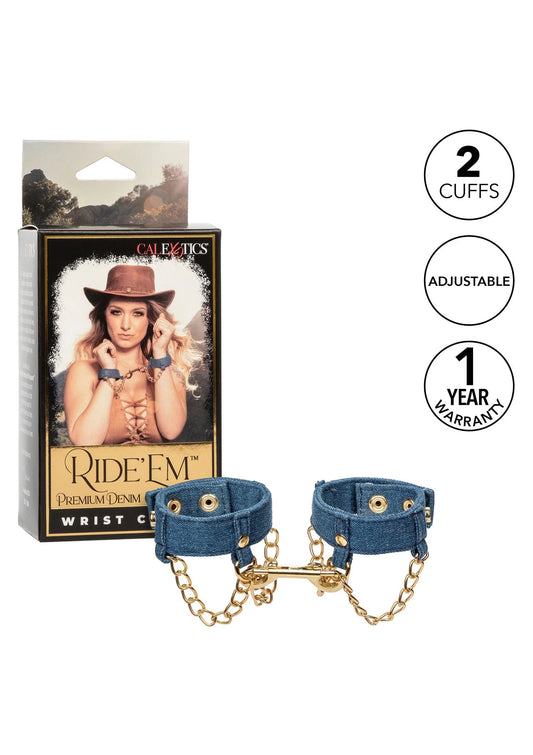 Ride Em Denim Wrist Cuffs
