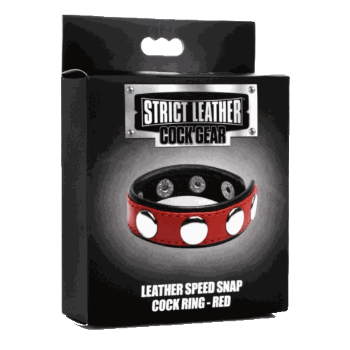 Cock Gear Leather Speed Snap Cock Ring - Red