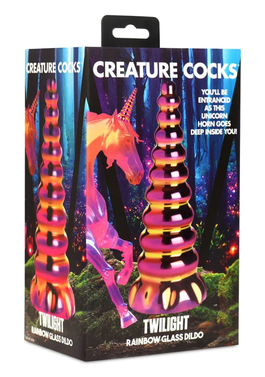 Creature Cocks Twilight Rainbow Glass Dildo