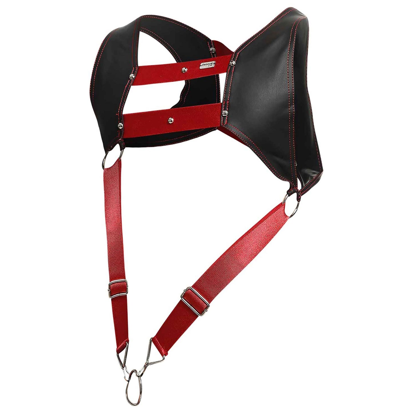 DNGEON Top Cockring Harness Red