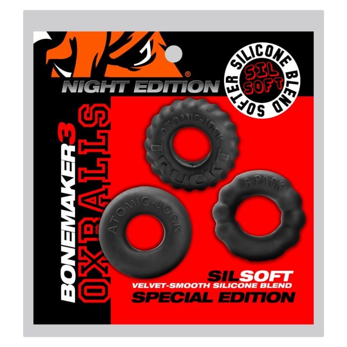 Oxballs Bonemaker 3 Pack Boner Cockring Kit Plus S