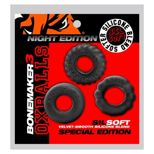 Oxballs Bonemaker 3 Pack Boner Cockring Kit Plus S