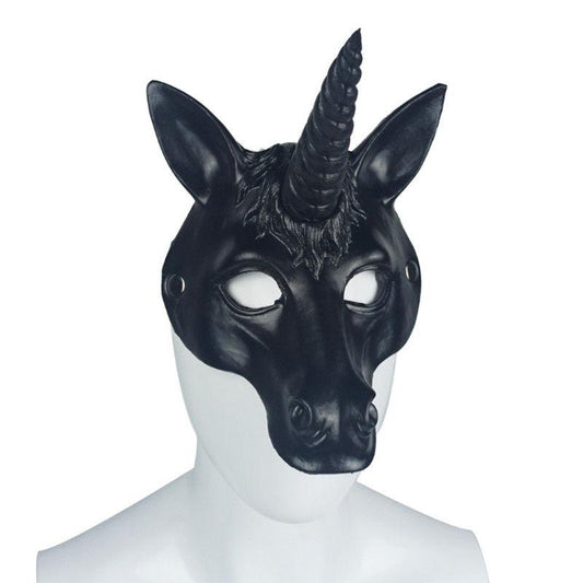 Unicorn Head Mask - Black