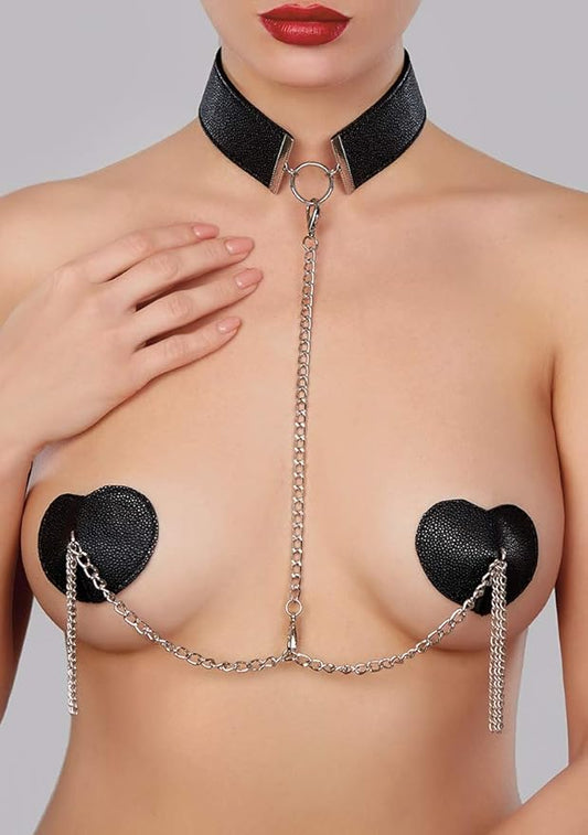 ** ADORE COLLAR WITH DETACHABLE HEART PASTIES