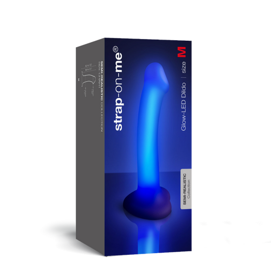 Strap On Me - Glow-LED Dildo Purple - M Purple