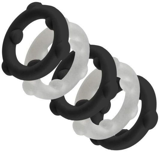 Gearheads Cock Ring (5 pack) in Black//Vapor