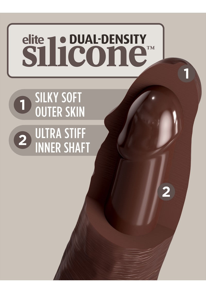 King Cock Elite - 7 Inch Vibrating With Remote - Brown