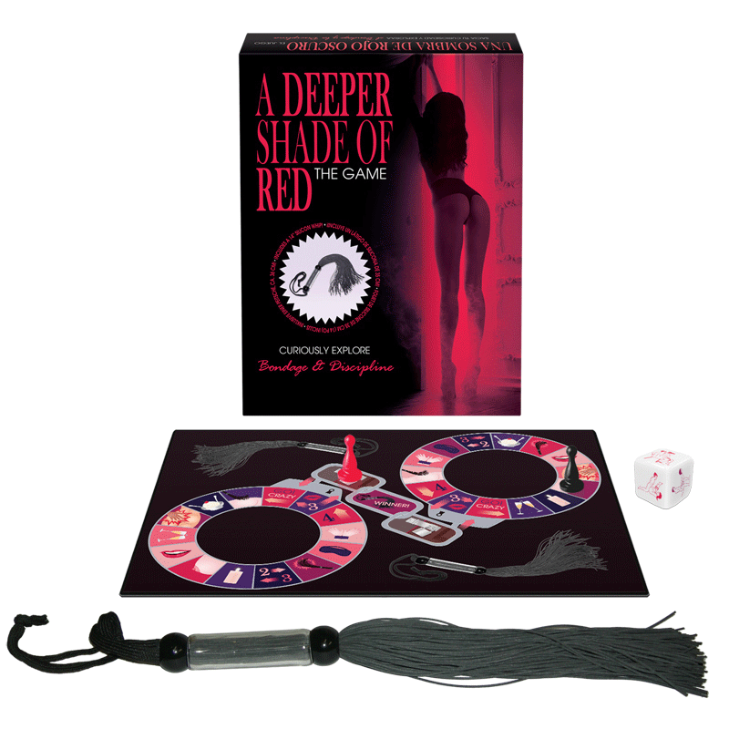 the board game includes a rubber flogger