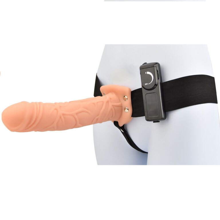 Loving Joy - hollow Strap On 8 Inch Vibrating - Light