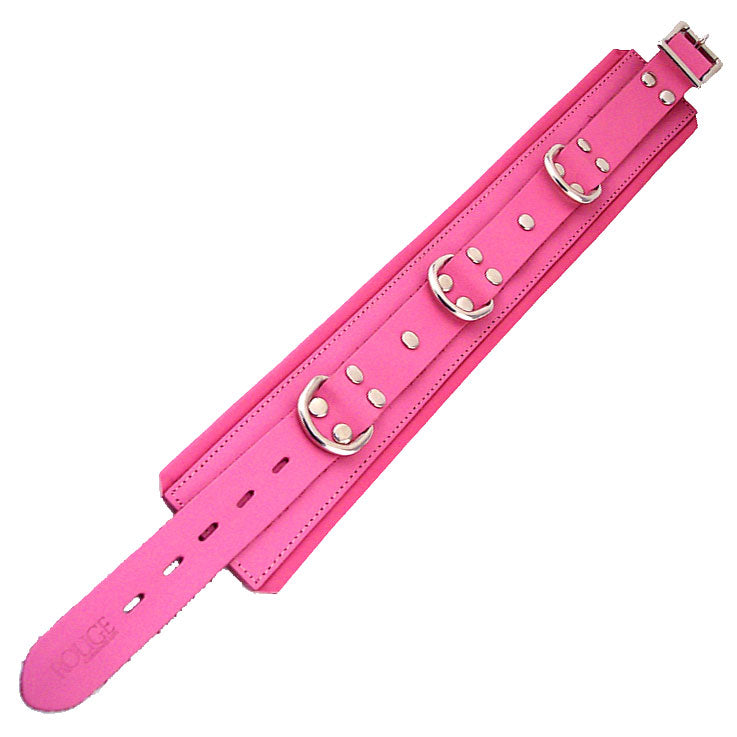 Rouge - Leather Padded Collar - Pink