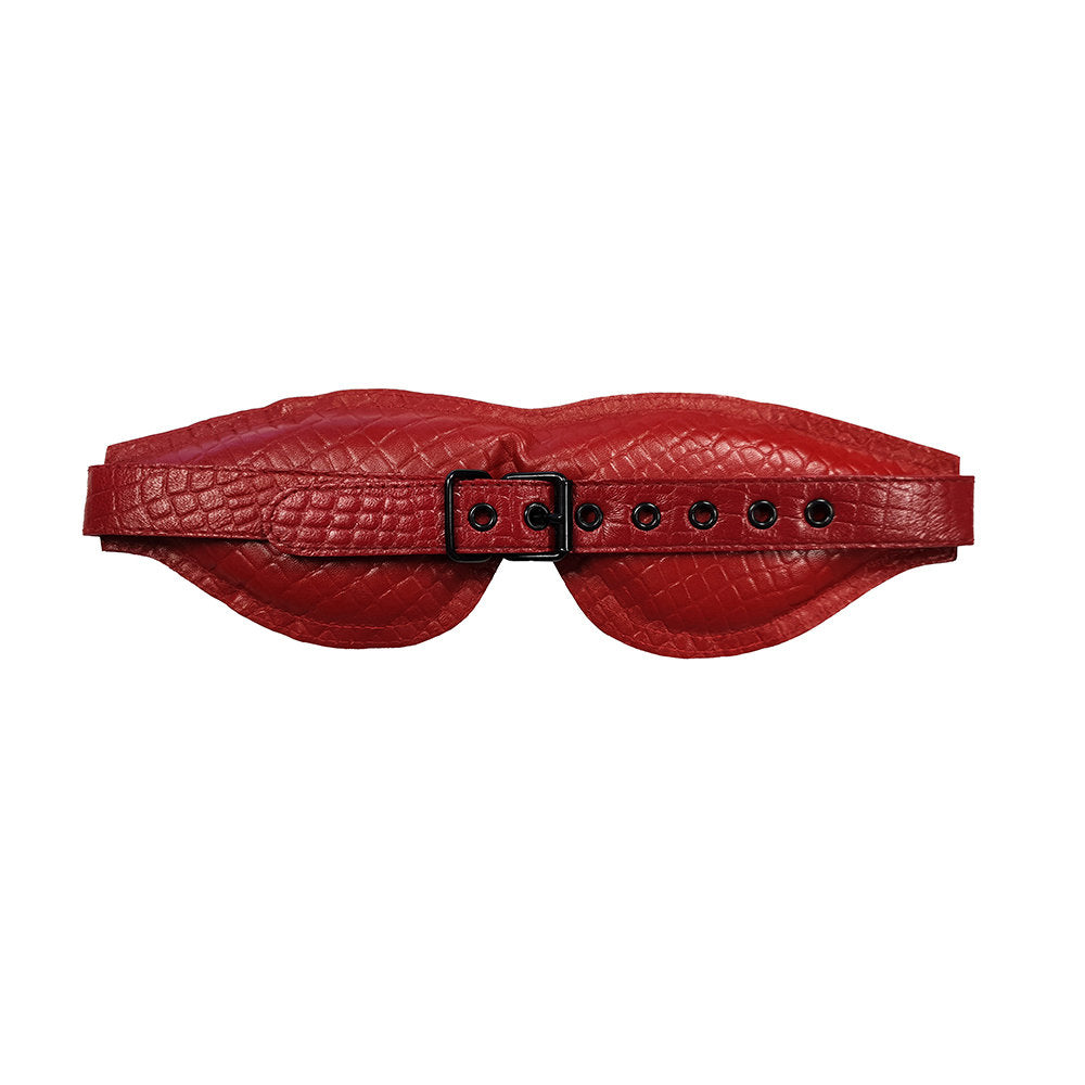 Rouge - Leather Padded Blindfold - Burgundy