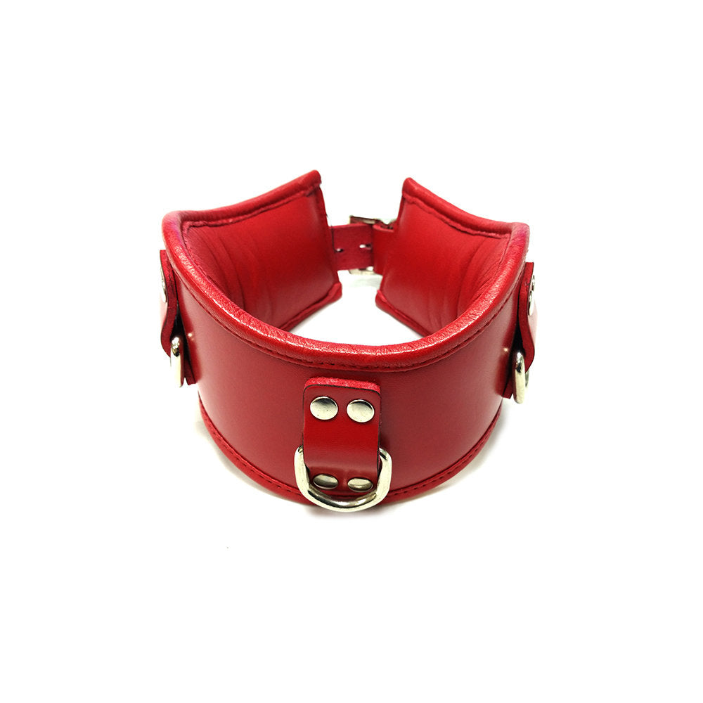 Rouge - Leather Padded Posture Collar - Red