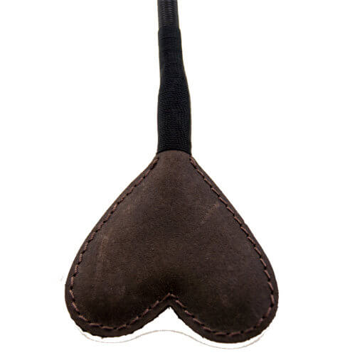 Bound - Nubuck Leather Heart Crop