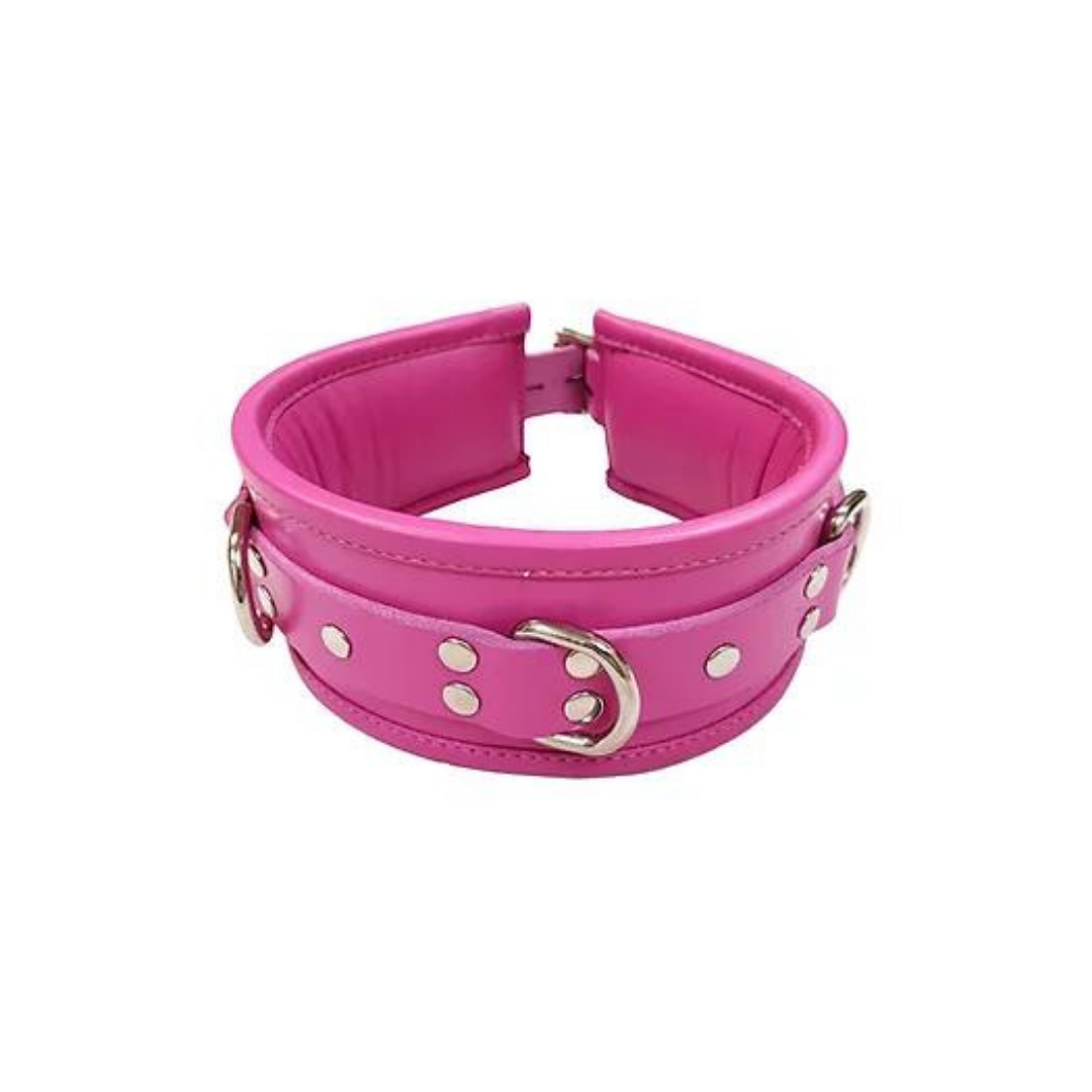 Rouge - Leather Padded Collar - Pink