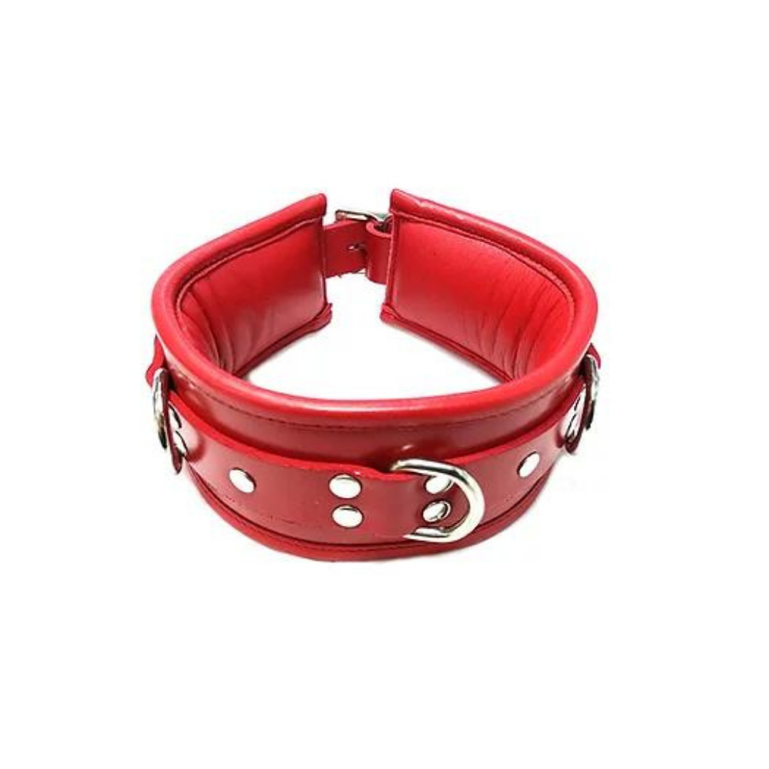Rouge - Leather Padded Collar - Red