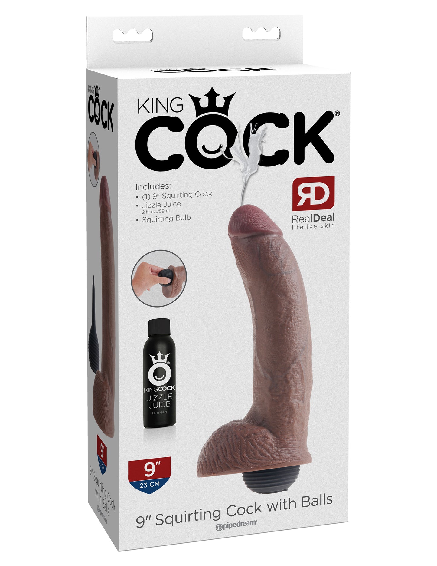 King Cock - 8 inch Squirting - Brown