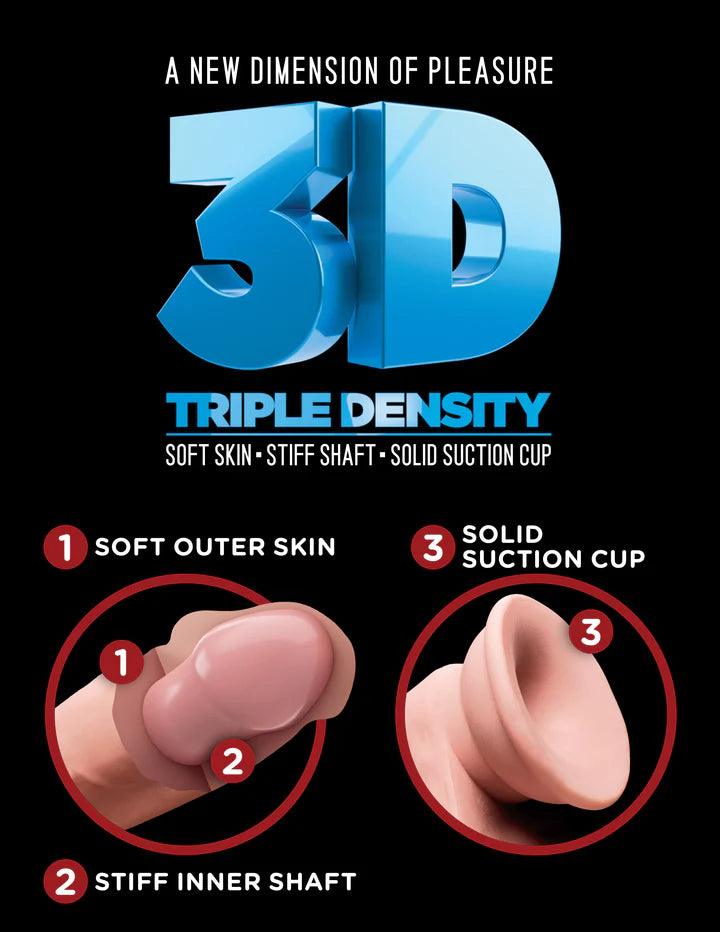 King Cock - 3D Triple Density 10 Inch Fat Cock - Light