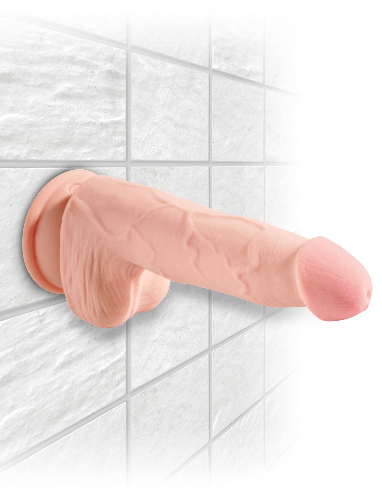 King Cock Plus - 3D Triple Density with balls 5 inch - Light