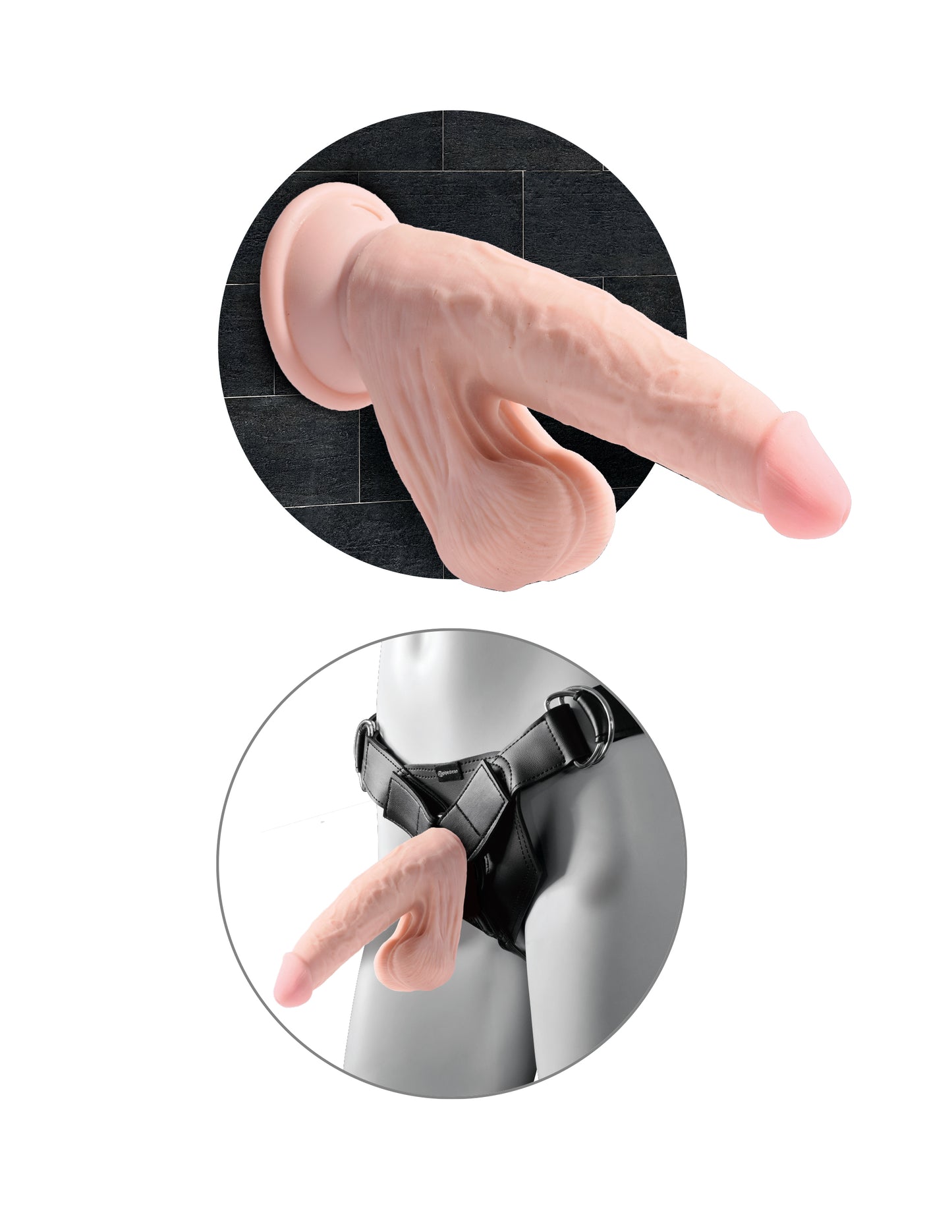 King Cock Plus - 3D Triple Density Swinging Balls 7 inch - Light