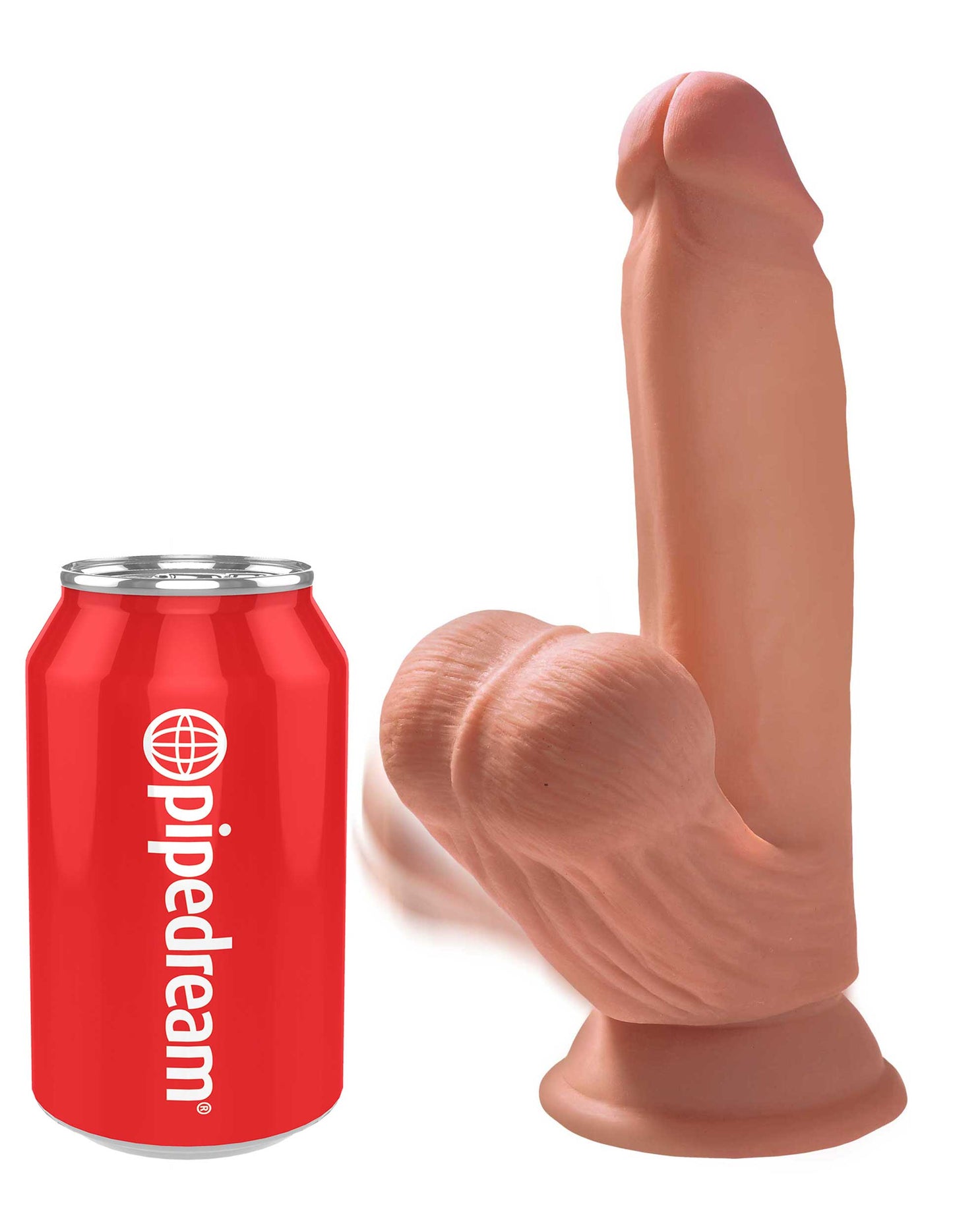 King Cock Plus - 3D Triple Density Swinging Balls 7 inch - Caramel