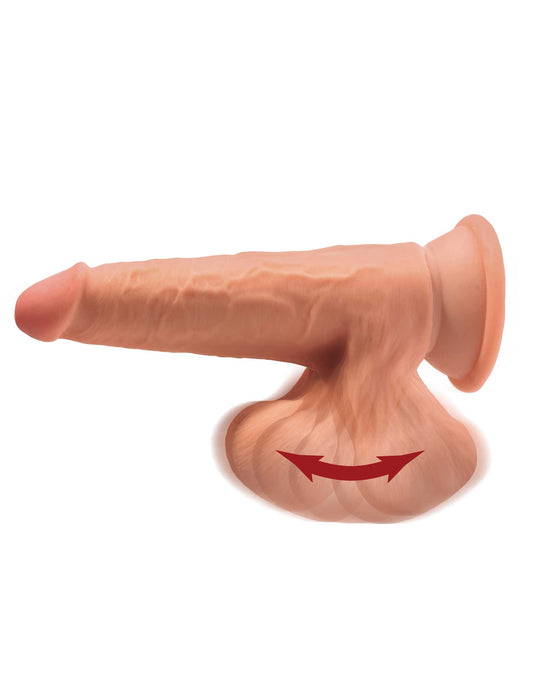 King Cock Plus - 3D Triple Density Swinging Balls 7 inch - Caramel