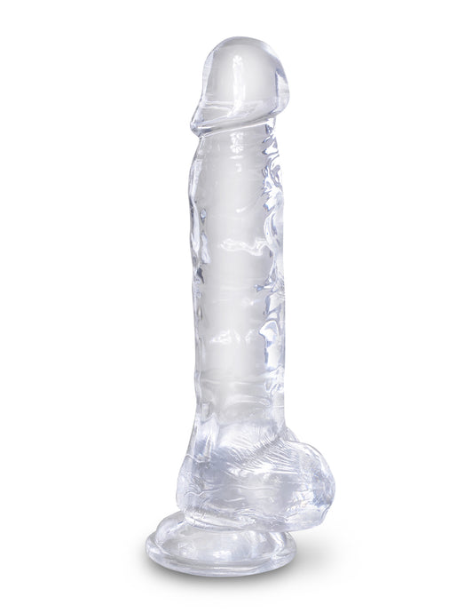 King Cock - 8 inch with balls - Clear