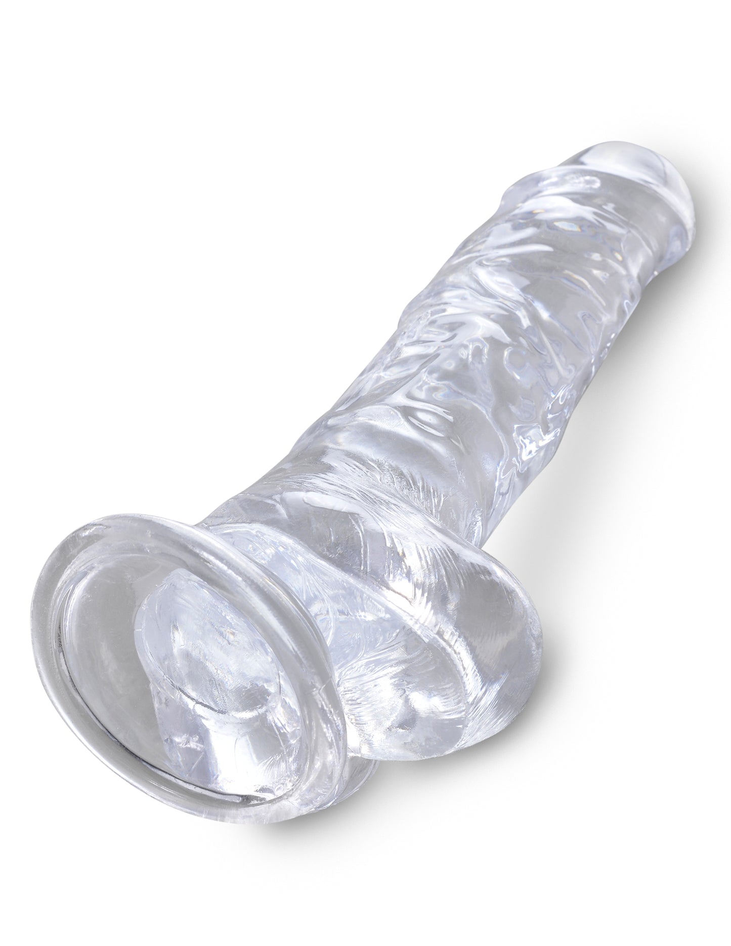 King Cock - 8 inch with balls - Clear