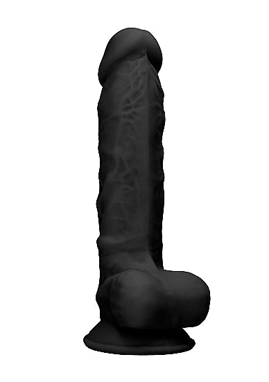Real Rock Ultra - Silicone Dildo With Balls - 17,8 cm - Black