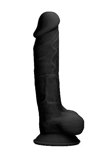 Real Rock Ultra - Silicone Dildo With Balls - 17,8 cm - Black