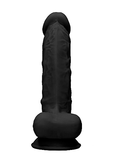 Real Rock Ultra - Silicone Dildo With Balls - 17,8 cm - Black