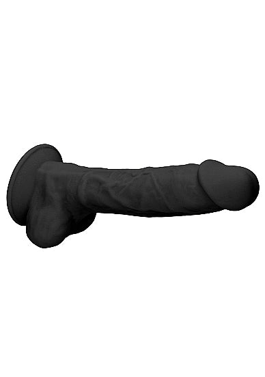Real Rock Ultra - Silicone Dildo With Balls - 17,8 cm - Black