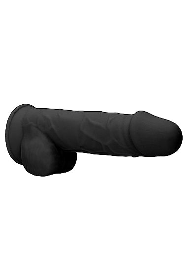 Real Rock Ultra - Silicone Dildo With Balls - 21,6 cm - Black