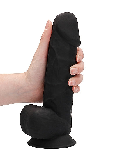 Real Rock Ultra - Silicone Dildo With Balls - 21,6 cm - Black