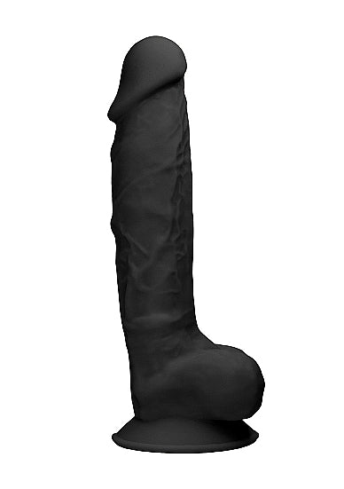 Real Rock Ultra - Silicone Dildo With Balls - 22,8 cm - Black