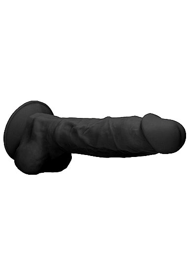 Real Rock Ultra - Silicone Dildo With Balls - 22,8 cm - Black