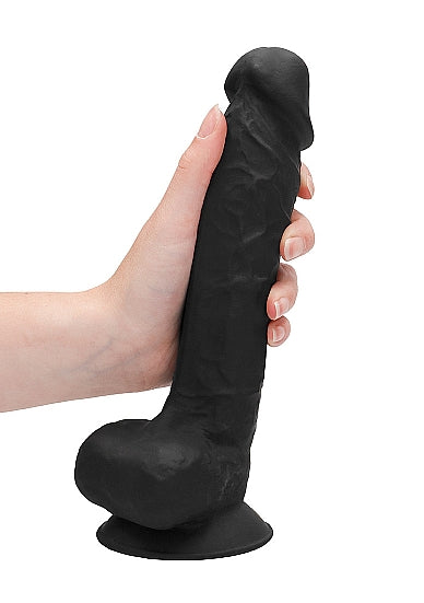 Real Rock Ultra - Silicone Dildo With Balls - 22,8 cm - Black