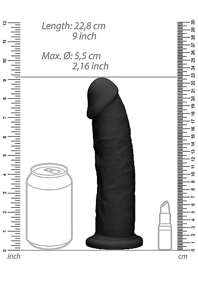 Real Rock Ultra - Silicone Dildo Without Balls - 22,8 cm - Black