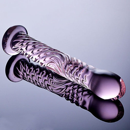 Unique Glass Dildo - Purple