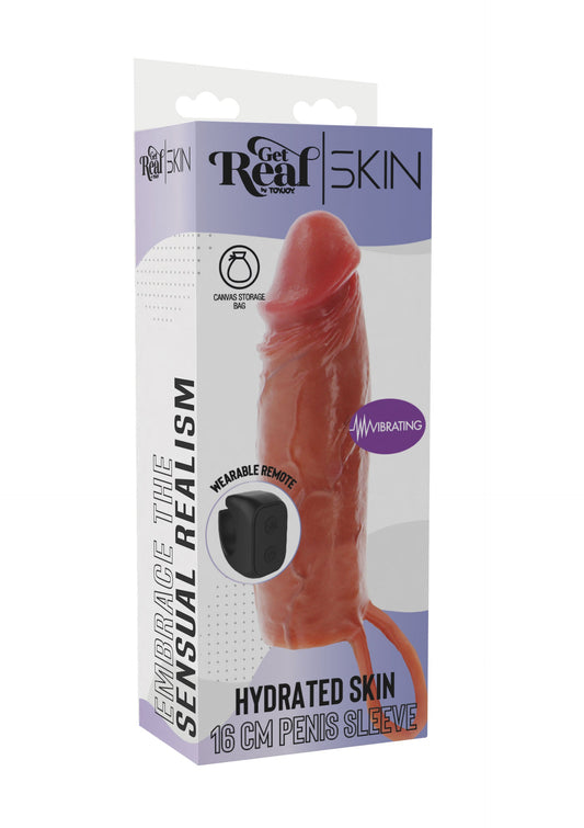 Hydrated Skin Penis Silicone Sleeve Vibrating 16 c