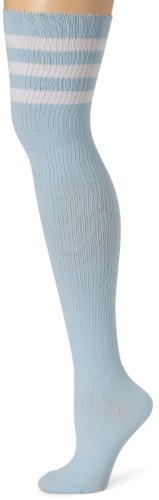 Athletic Ribbed Thigh-High, Light Blue - One Size