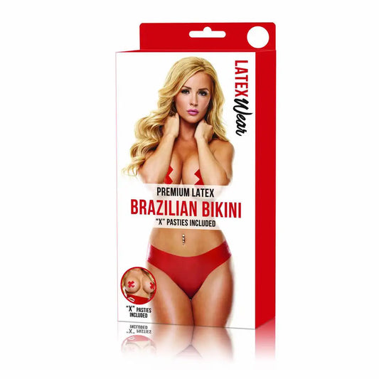 Latex Wear - Brazilian Bikini - Red - M/L