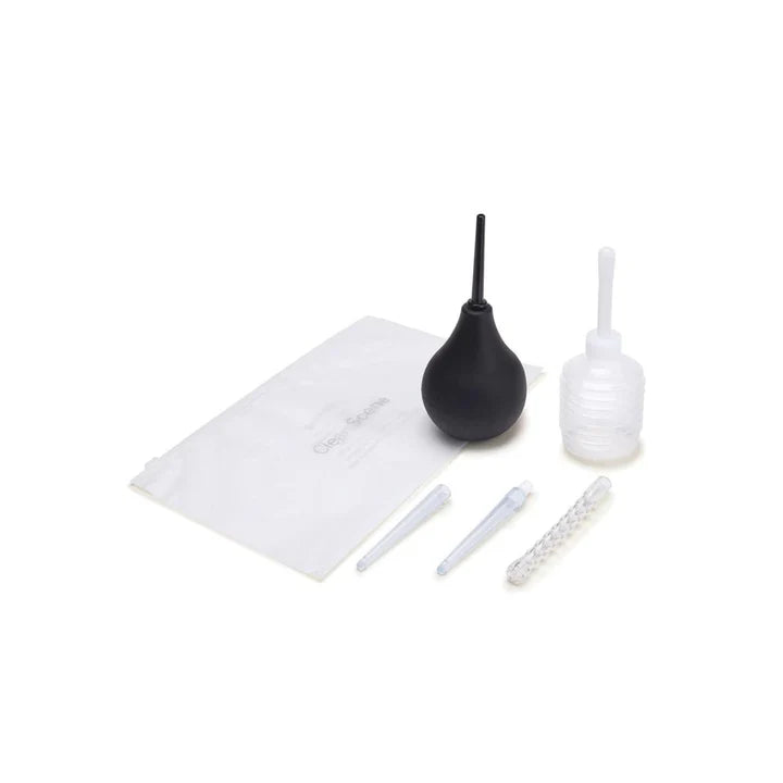 7PC Anal Douche Set Flex Head Tip CLEANSCENE