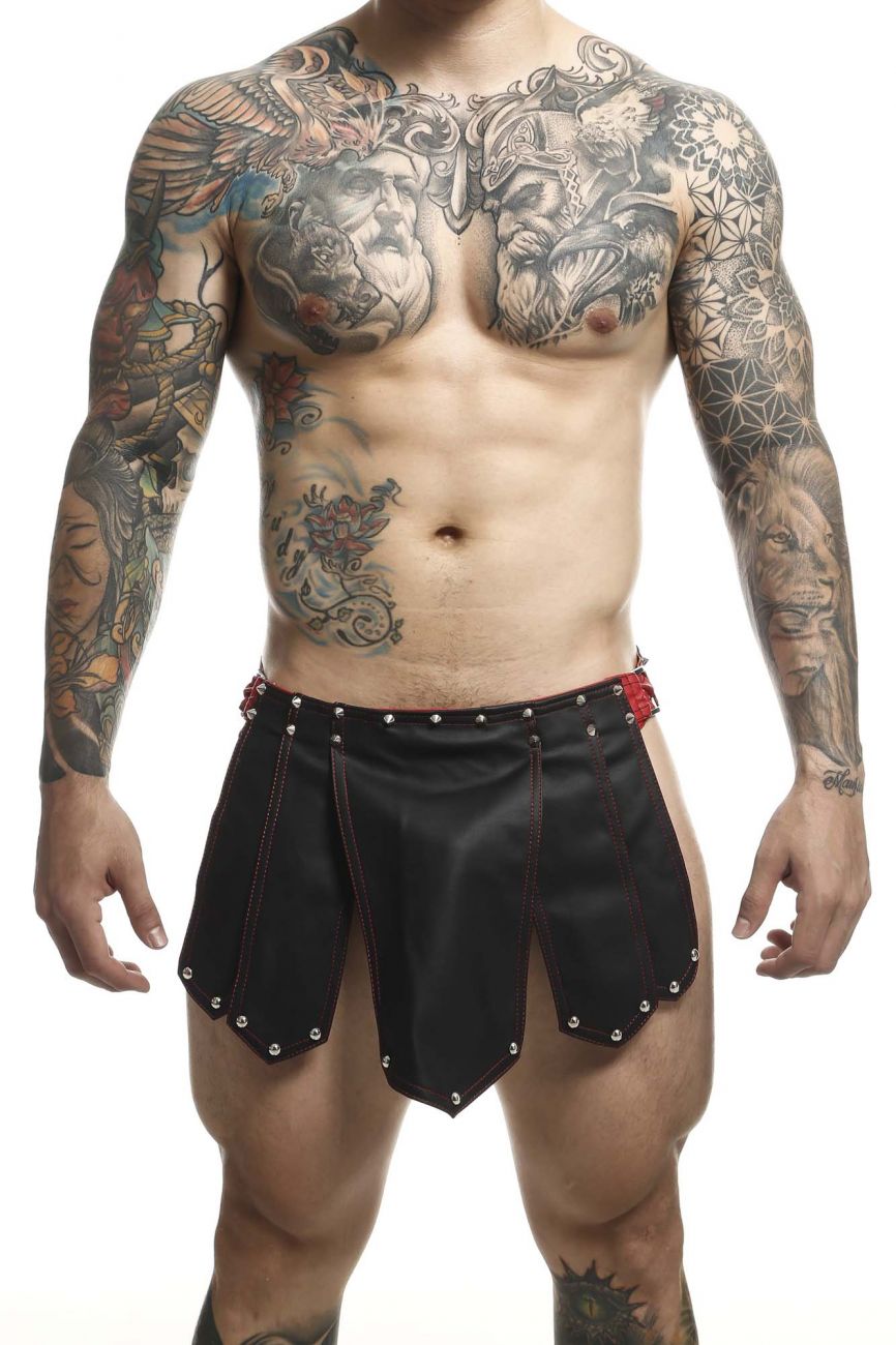 DNGEON Roman Skirt  Black/Red Black