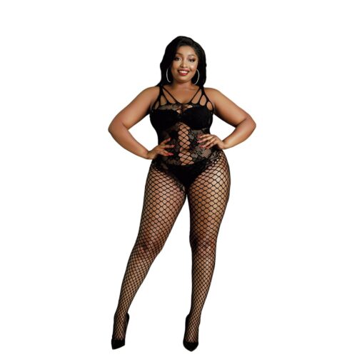Moonlight Lace and Fishnet Bodystocking Plus