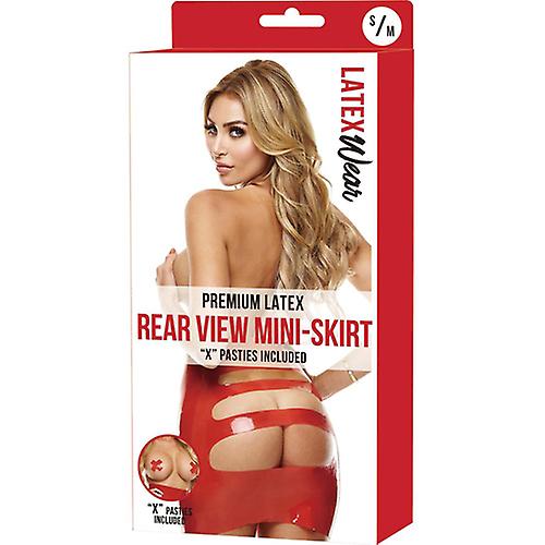 Latex Wear Rear View Mini Skirt Red