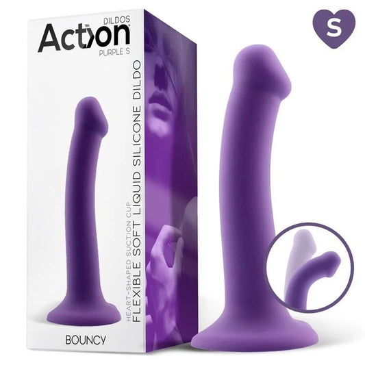 ACTION BOUNCY SILICONE DILDO L PURPLE