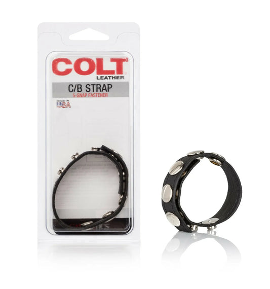 COLT 5 SNAP LEATHER STRAP COCK RING