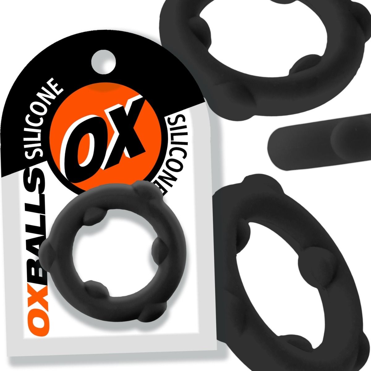 Oxballs SPINNER single silicone ring BLACK SILICONE
