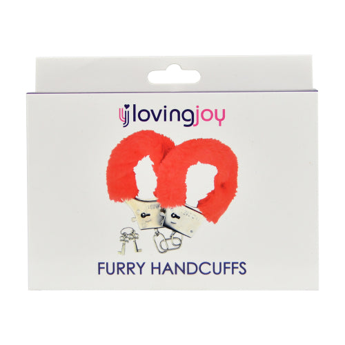 Loving Joy - Furry Handcuffs - Red