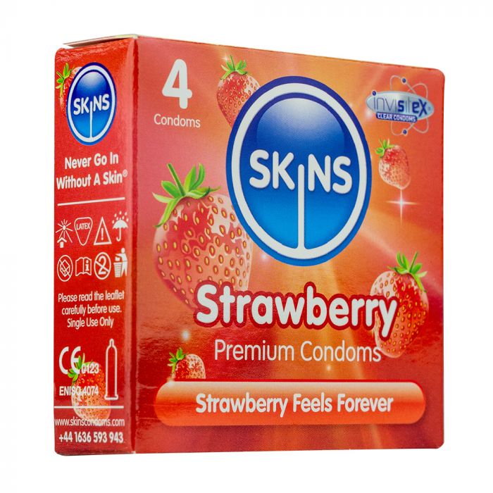 SKINS Strawberry Condoms 4 Pack